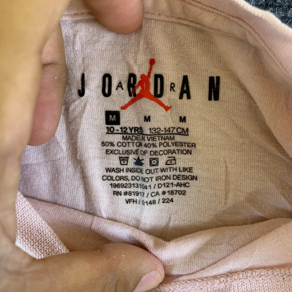 Jordan T Shirt Boys Medium 10-12 Pink Graphic Print Logo Cotton Standard Fit